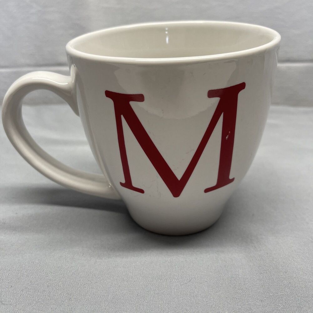 Home Essentials & Beyond Red Initial M Coffee Cup Mug Ice Cream Iced Coffee Tea